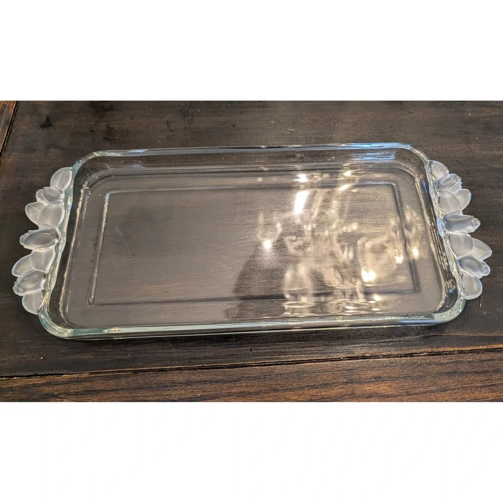 3 Vintage Mikasa‎ Walther-glas Satin Rose Crystal Serving Tray Platter Germany